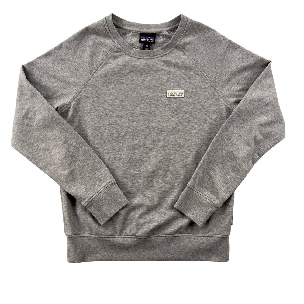 Patagonia Ahnya Crew Sweatshirt Women XS Gray Pastel P-6 Organic Cotton Gorpcore